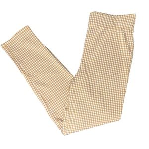 Forever 21 Gingham Leggings Mustard Yellow & Cream Checkered Size Medium